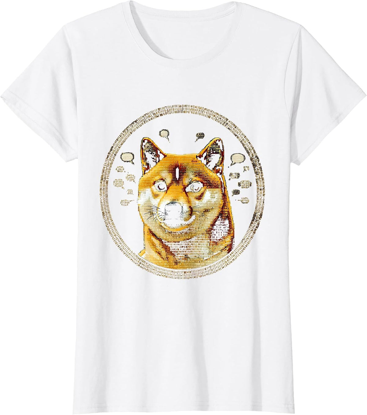 Doge Shiba Inu Floating Bubbles Meme Art T-Shirt - White