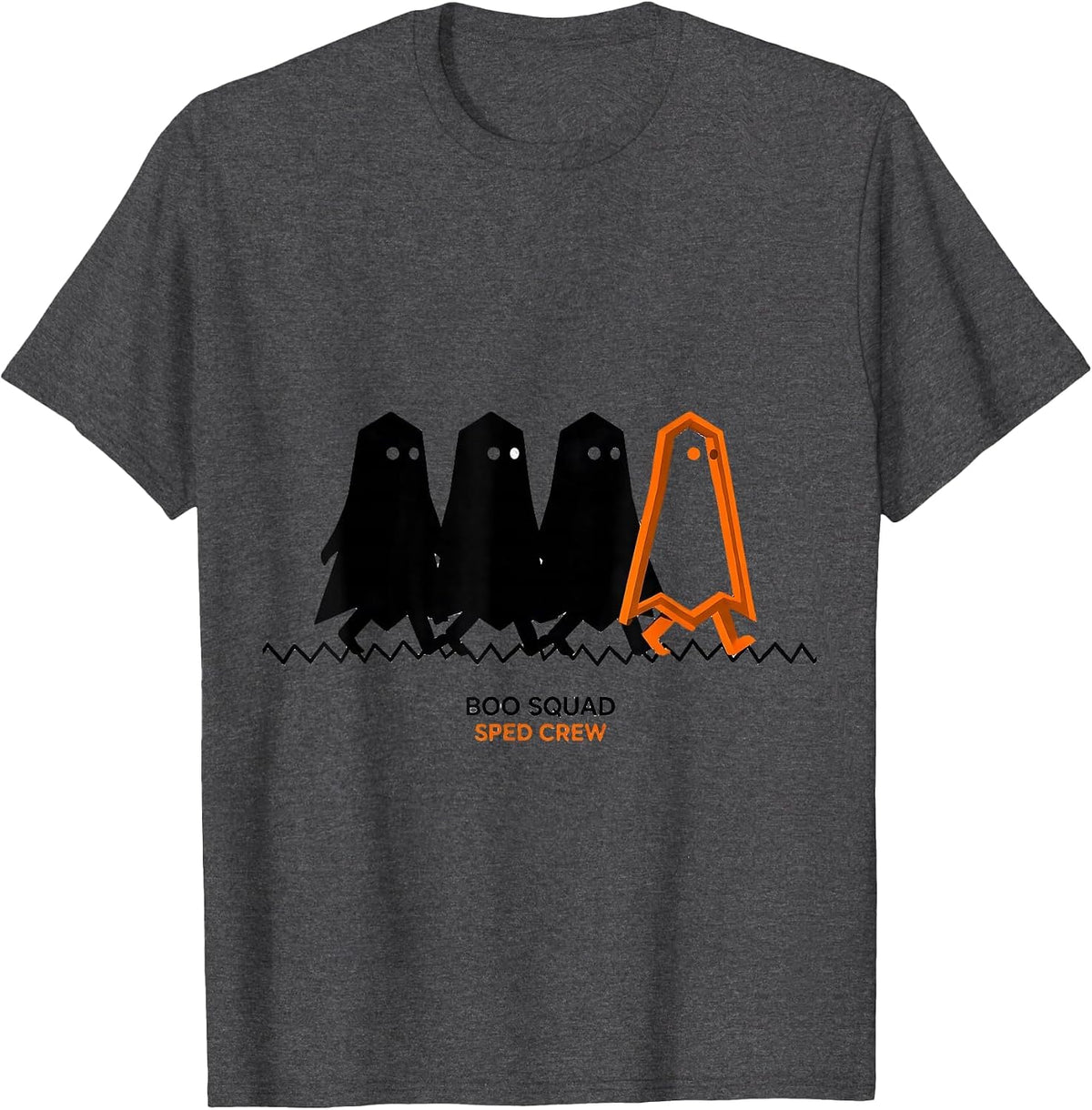 Boo Squad SPED Crew Geometric Ghost Paraprofessional T-Shirt - Dark Heather Grey