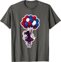 Red White and Blue Balloon Release Graphic T-Shirt - Asphalt Grey