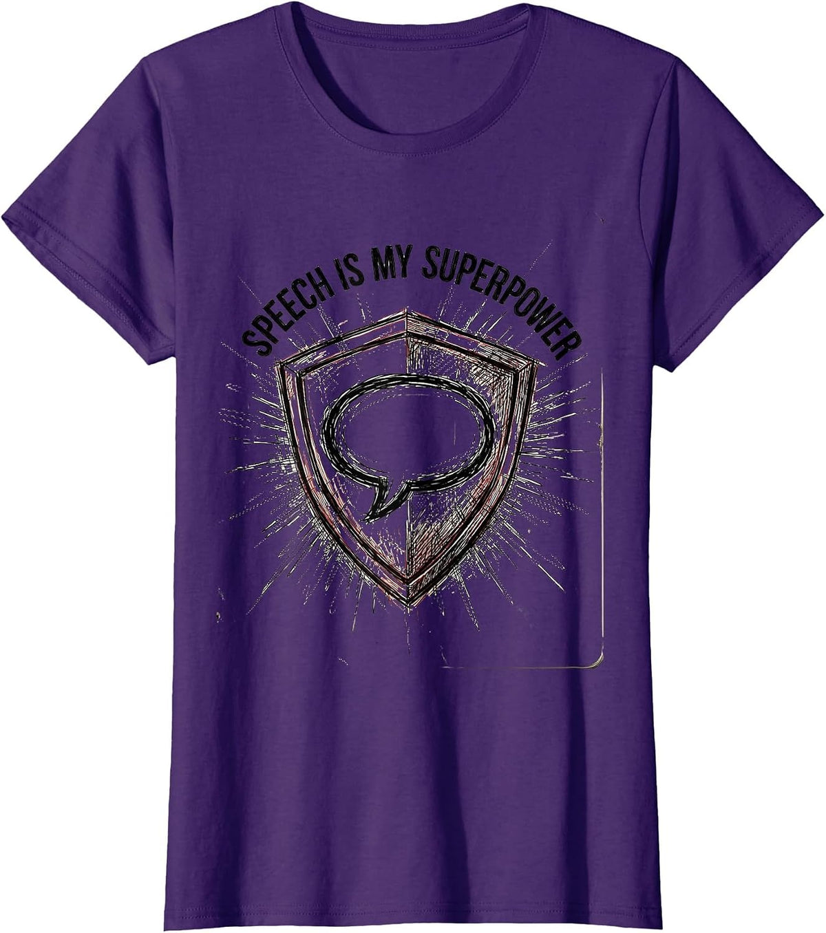 Women's Speech Is My Superpower SLP Design T-Shirt - Purple