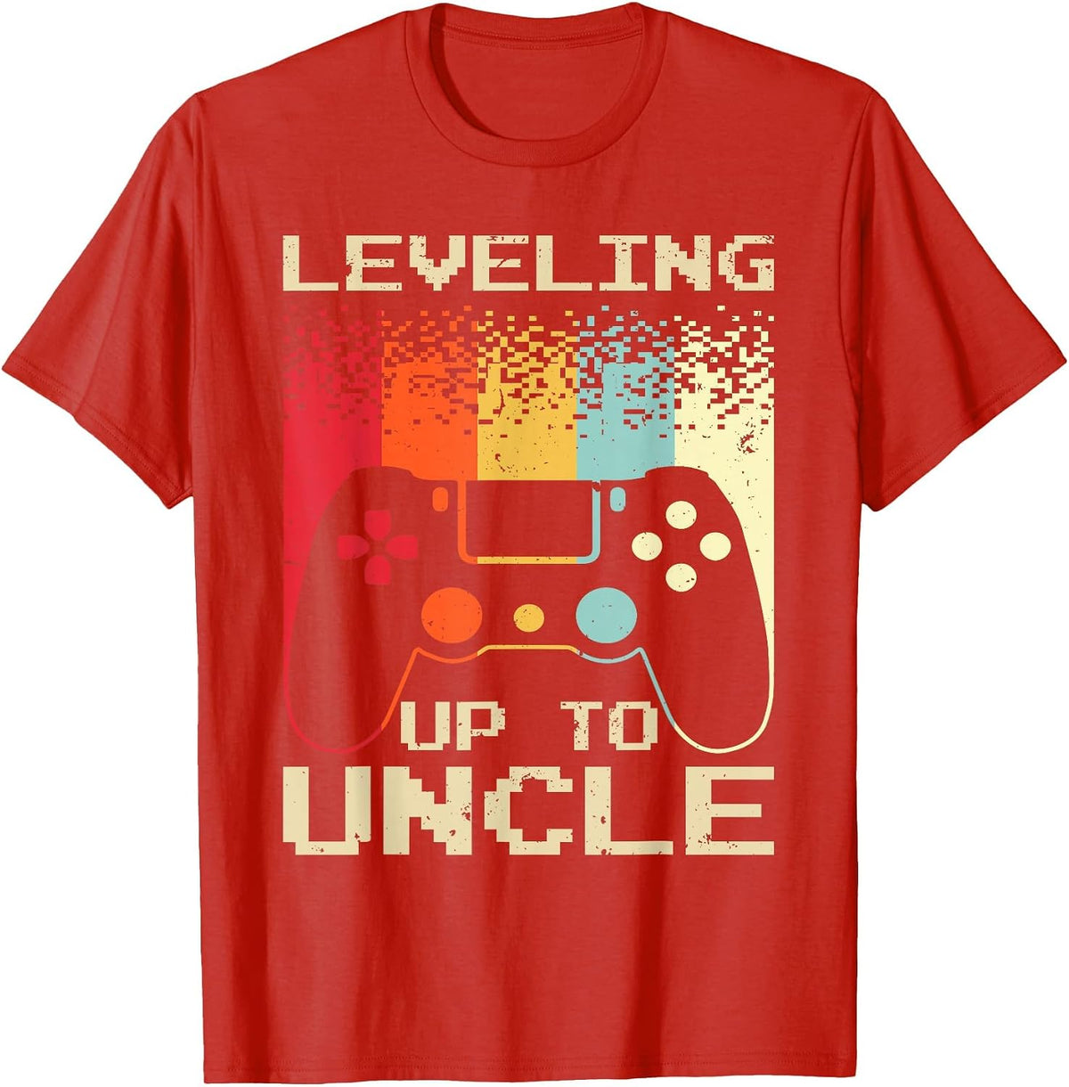 Best New Uncle for Men Boys Soon to Be Uncle Nephew Gamer T-Shirt - Red