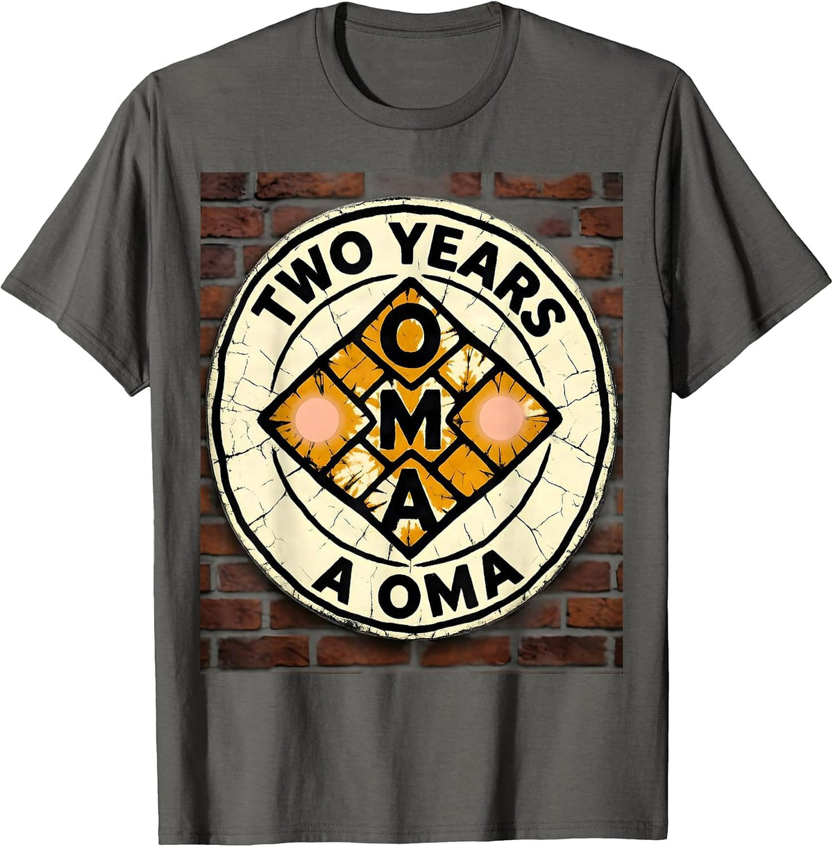 Two Years A Oma Family Matching Birthday Sweet Peach Wild T-Shirt - Asphalt Grey