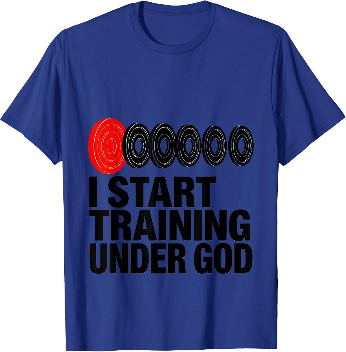 I Start Training Under God Geometric Faith Fitness Challenge T-Shirt - Royal Blue