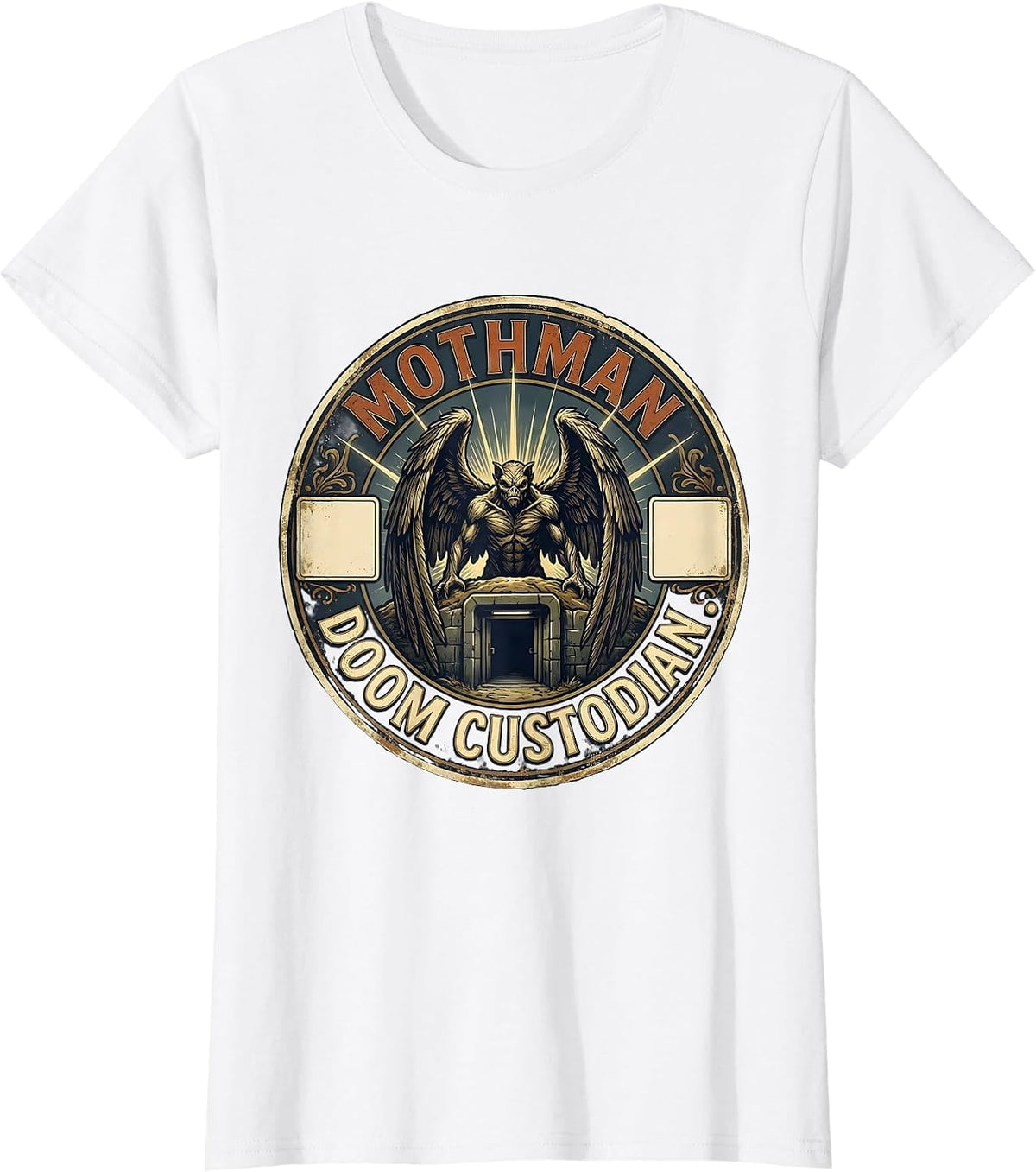 Women's Mothman Doom Custodian Vintage Cryptozoology Folklore T-Shirt - White