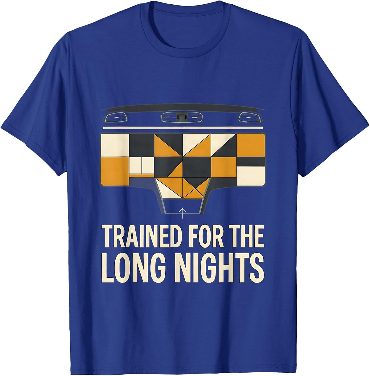 Trained For The Long Nights Social Worker Appreciation Quilt T-Shirt - Royal Blue