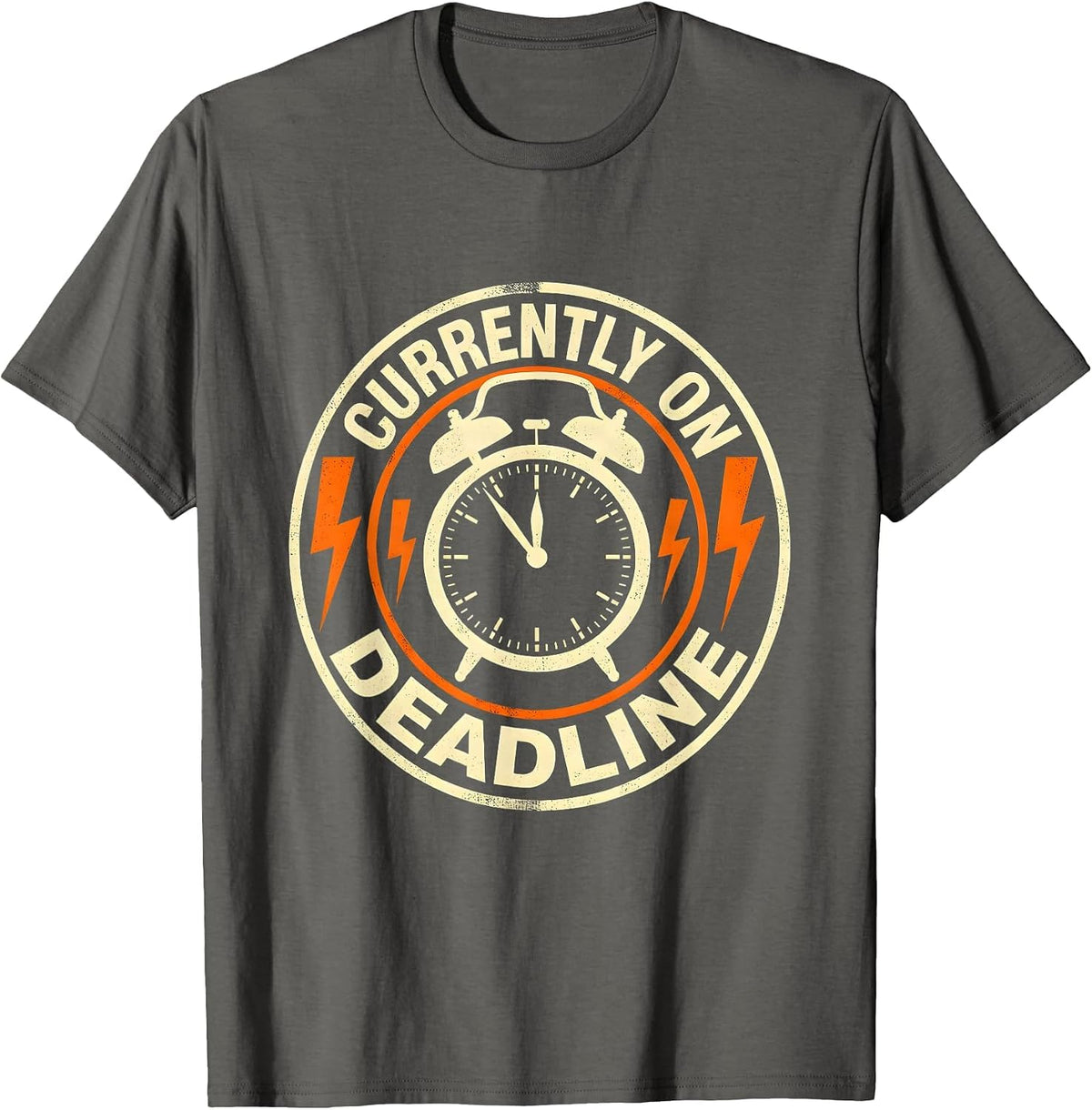 Currently On Deadline Graphic Design T-Shirt - Asphalt Grey