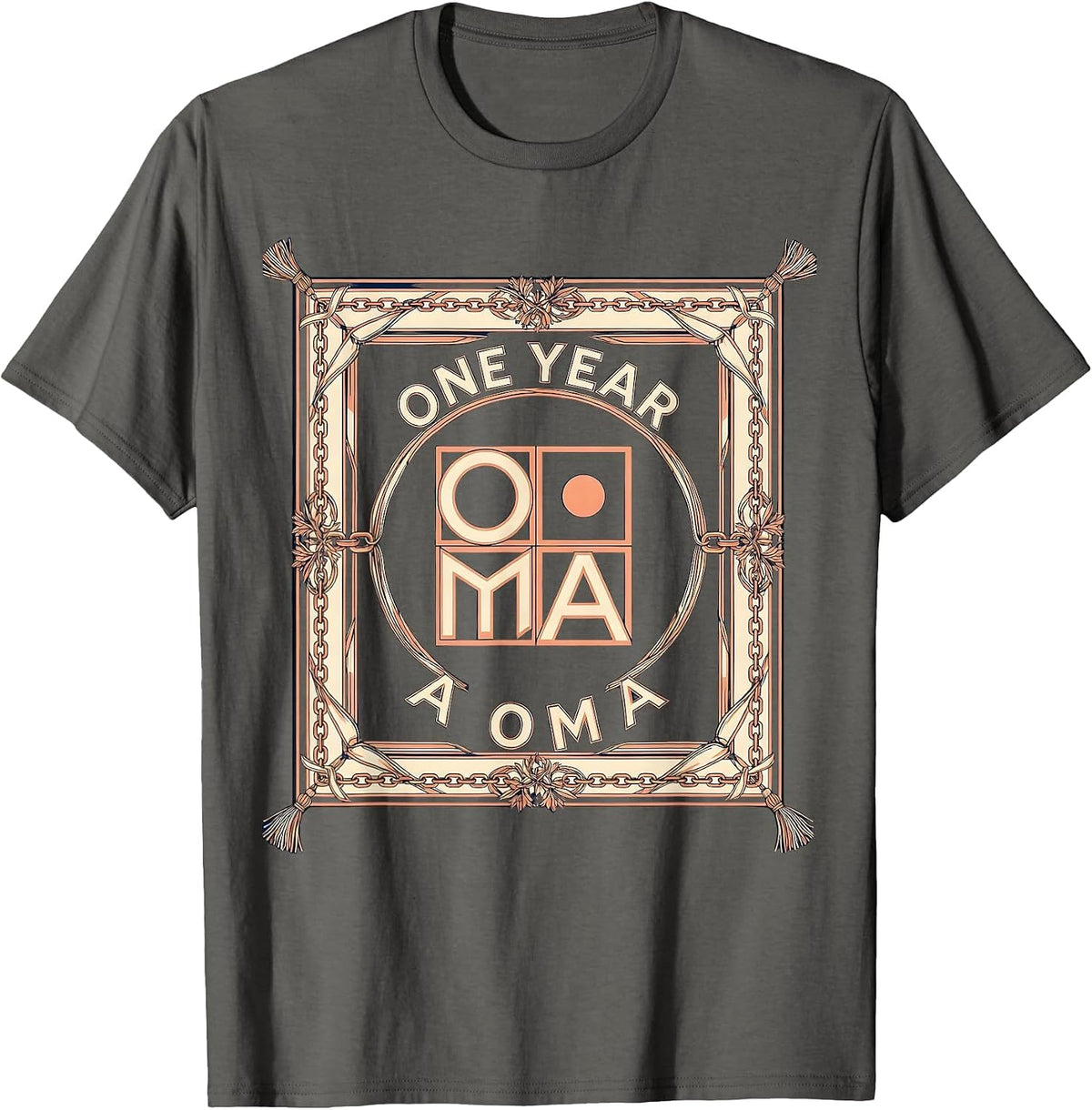 One Year A Oma Grandma Matching Birthday Family Keepsake T-Shirt - Asphalt Grey