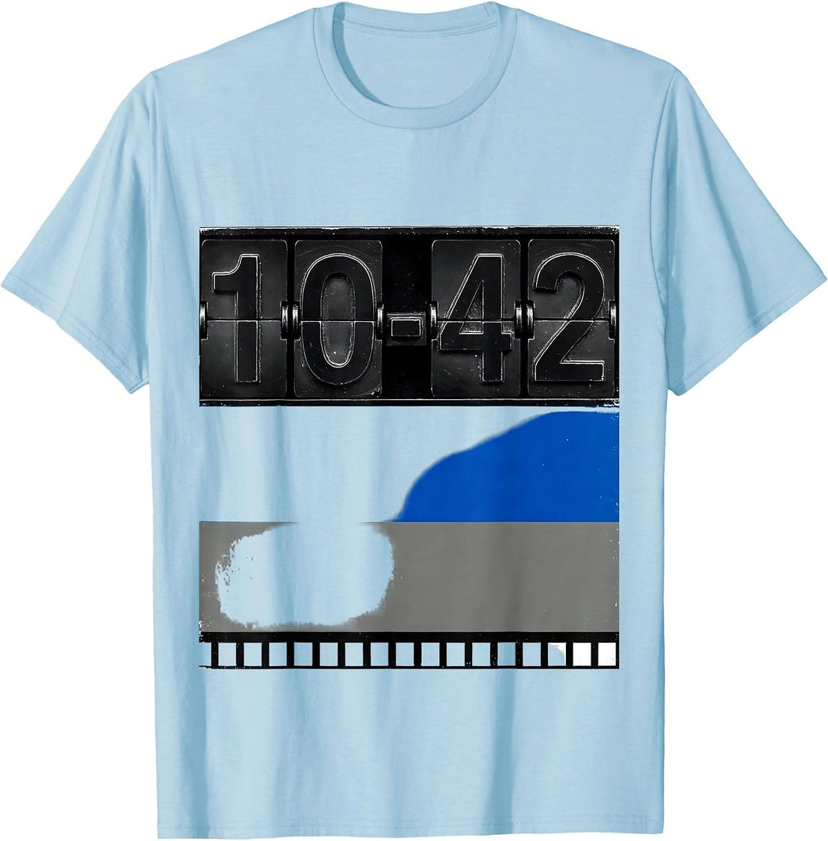 Men's 10-42 Thin Blue Line Police Support Law Enforcement Officer T-Shirt - Baby Blue