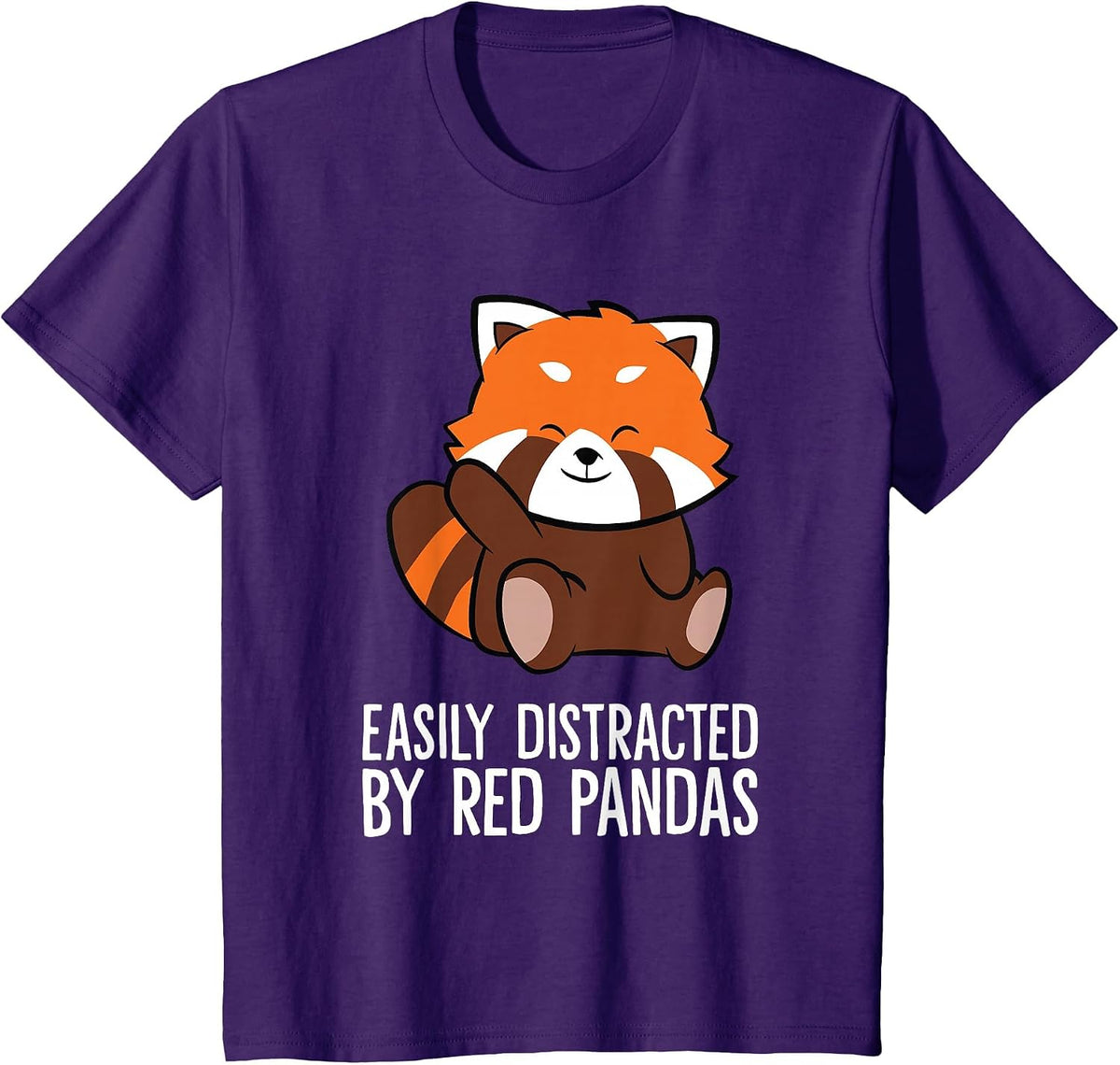 Red Panda Love Easily Distracted By Red Pandas T-Shirt - Purple