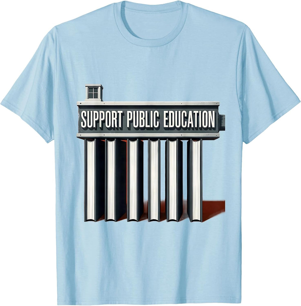 Men's Support Public Education Red For Ed Teacher Protest T-Shirt - Baby Blue