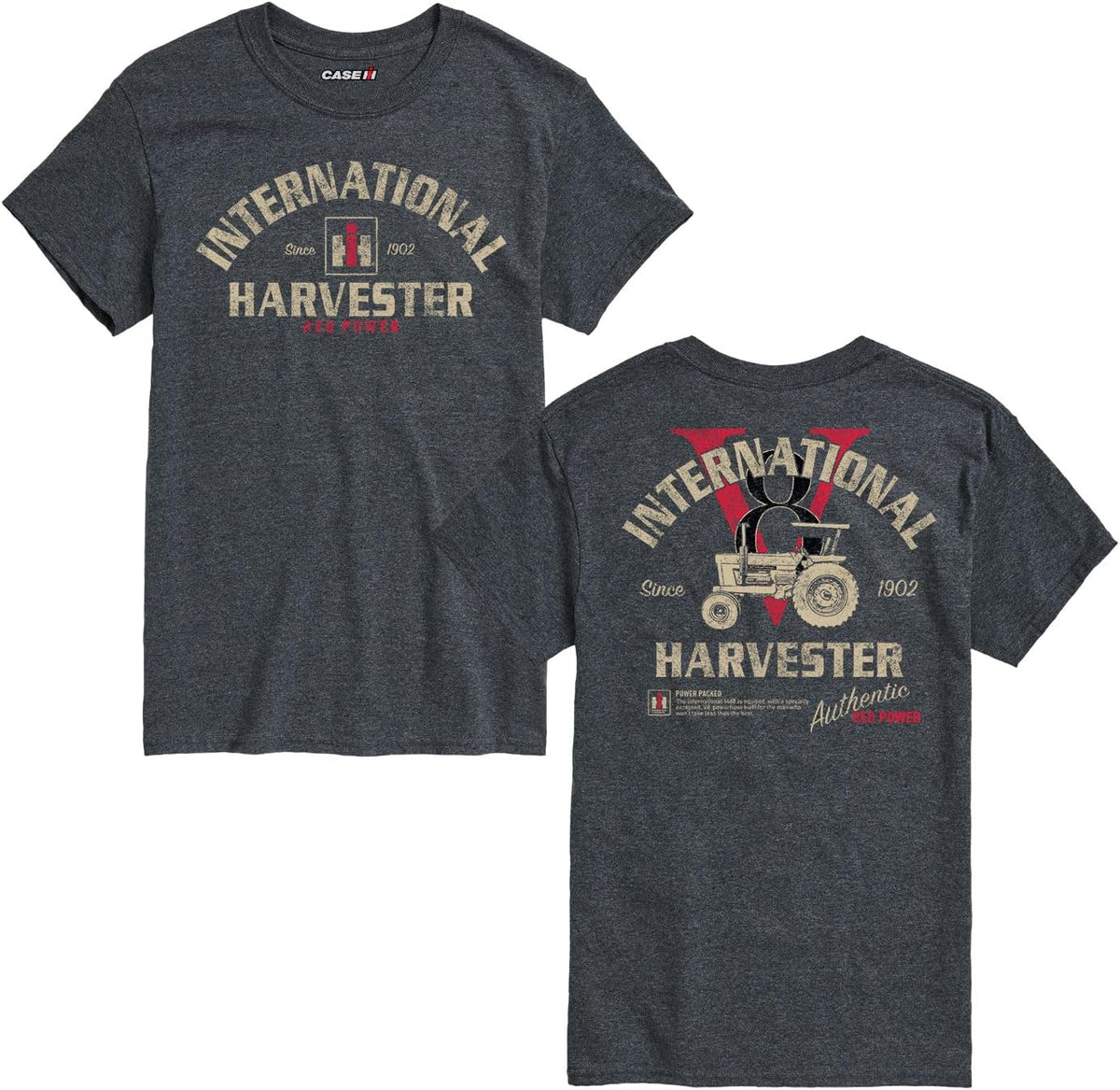 International Harvester - IH 1468 V8 - Men's Short Sleeve Graphic T-Shirt - Heather Charcoal