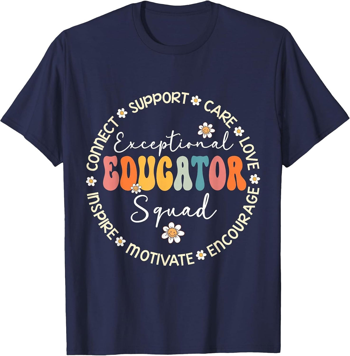 Exceptional Educator Squad Special Needs Education Teacher T-Shirt - Navy Blue