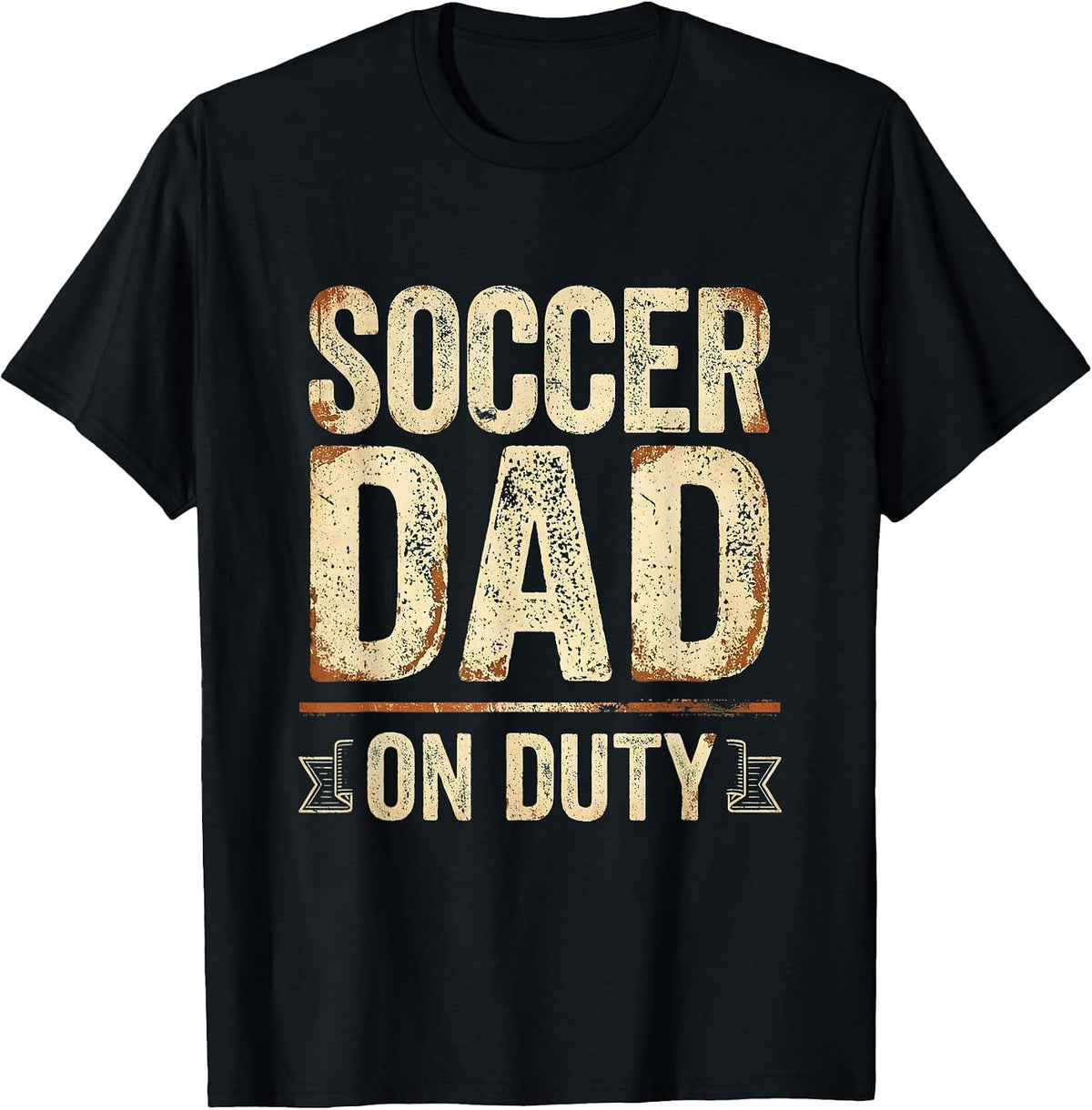 Men's Soccer Dad On Duty Graphic Design T-Shirt - Black