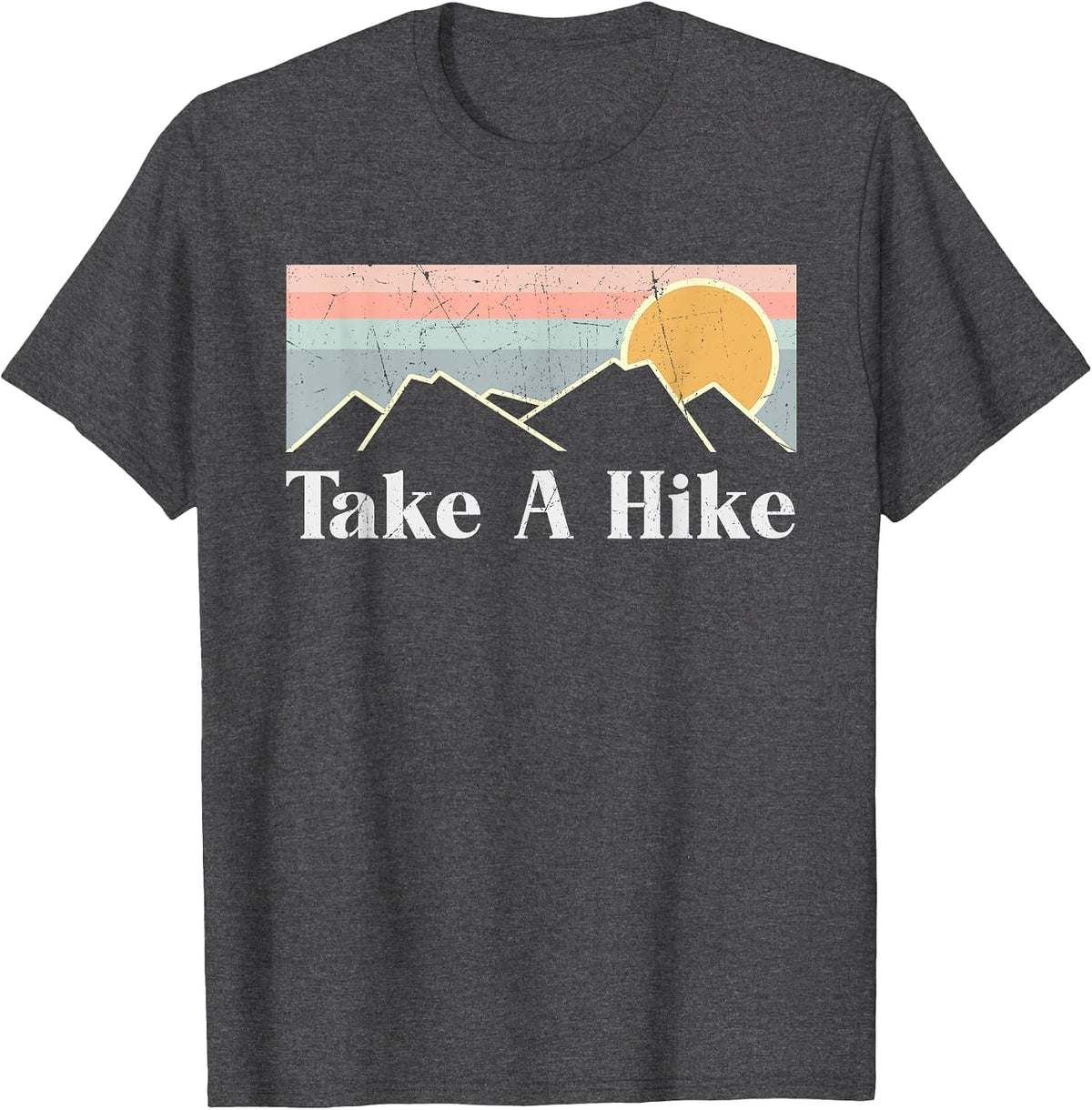 Vintage Camping Hiking Outdoor Mountain Take A Hike T-Shirt - Dark Heather Grey