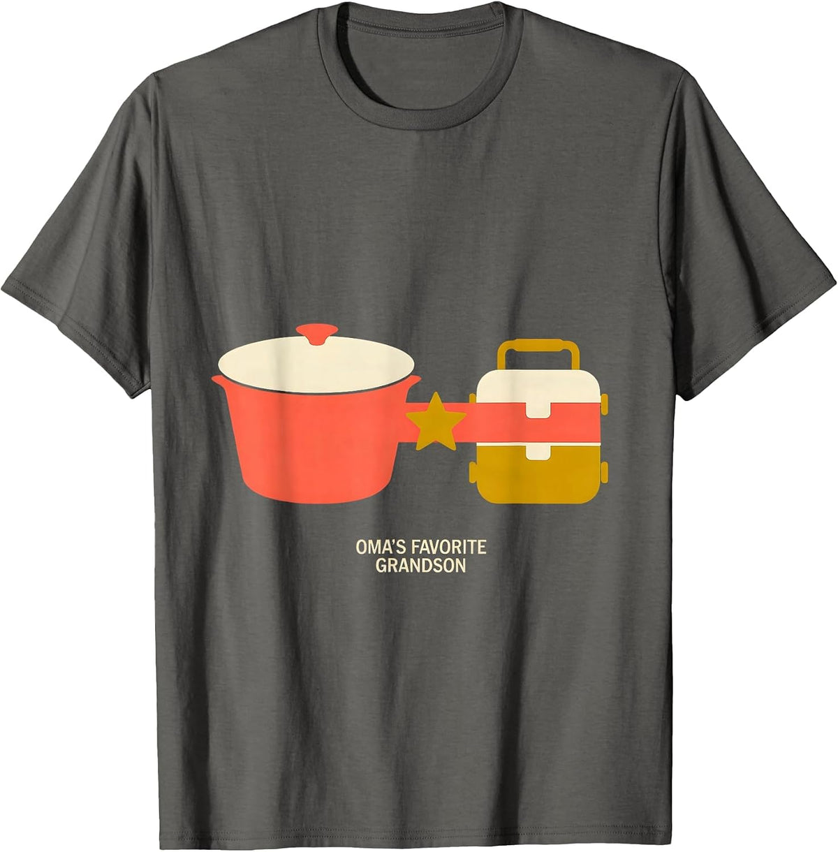 Men's Oma's Favorite Grandson Midcentury Modern Family Pride T-Shirt - Asphalt Grey