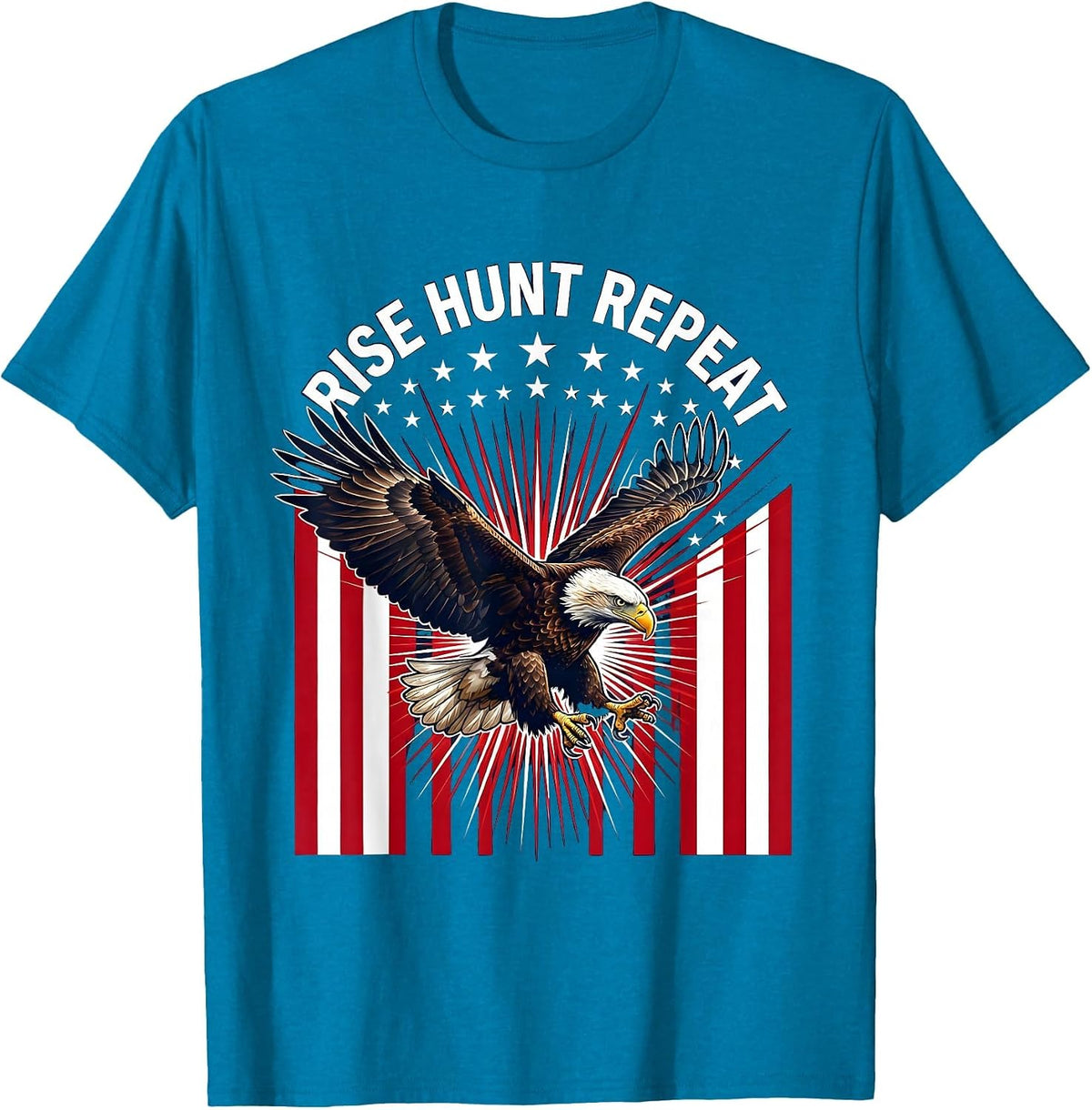 Rise Hunt Repeat Hunting Lifestyle Design T-Shirt - Sapphire Blue