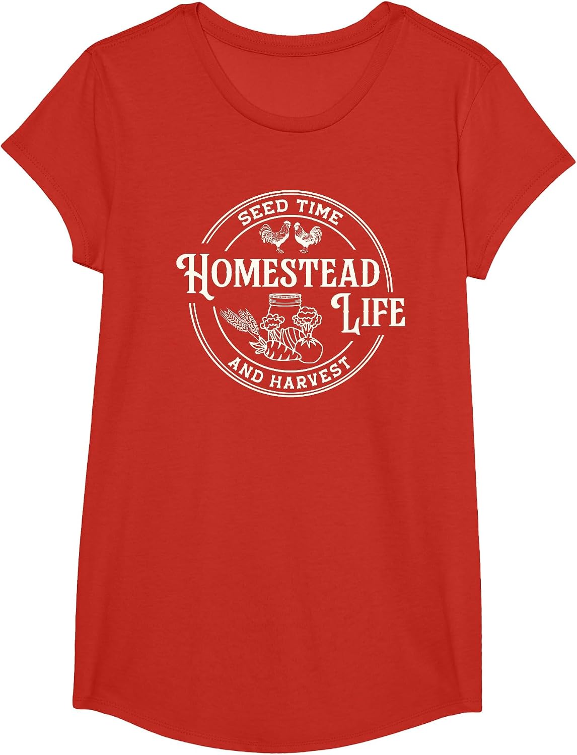 Homestead Life Seed Time and Harvest T-Shirt - Girls Red