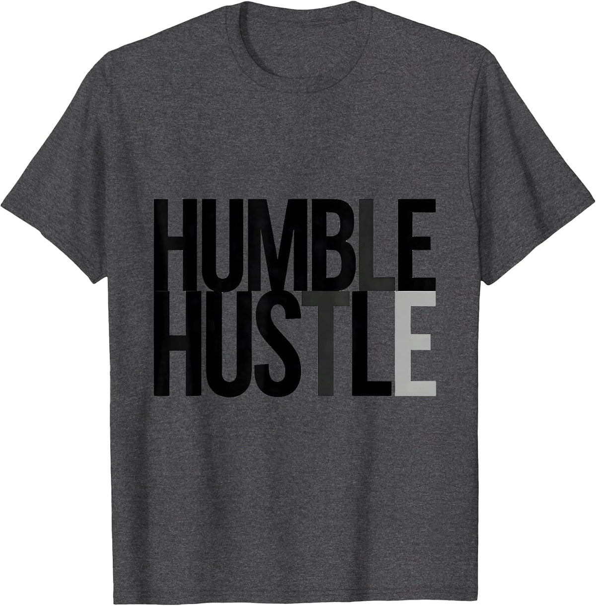 Men's Humble Hustle Funny Gym Rat Gifts T-Shirt - Dark Heather Grey