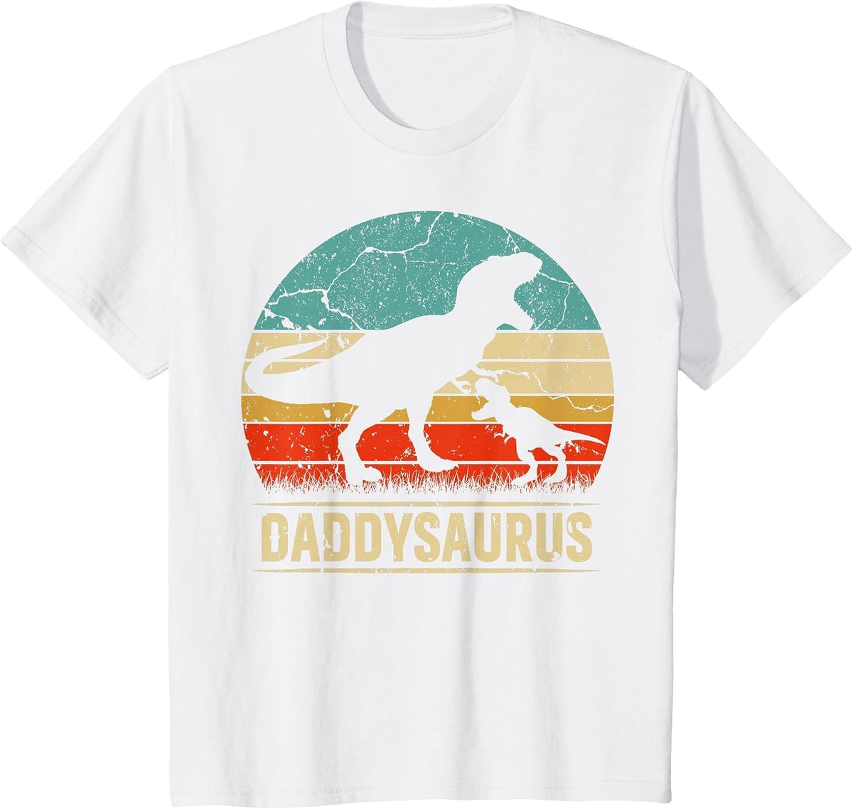 Daddysaurus T Rex Dinosaur Daddy Saurus Family Matching T-Shirt - White