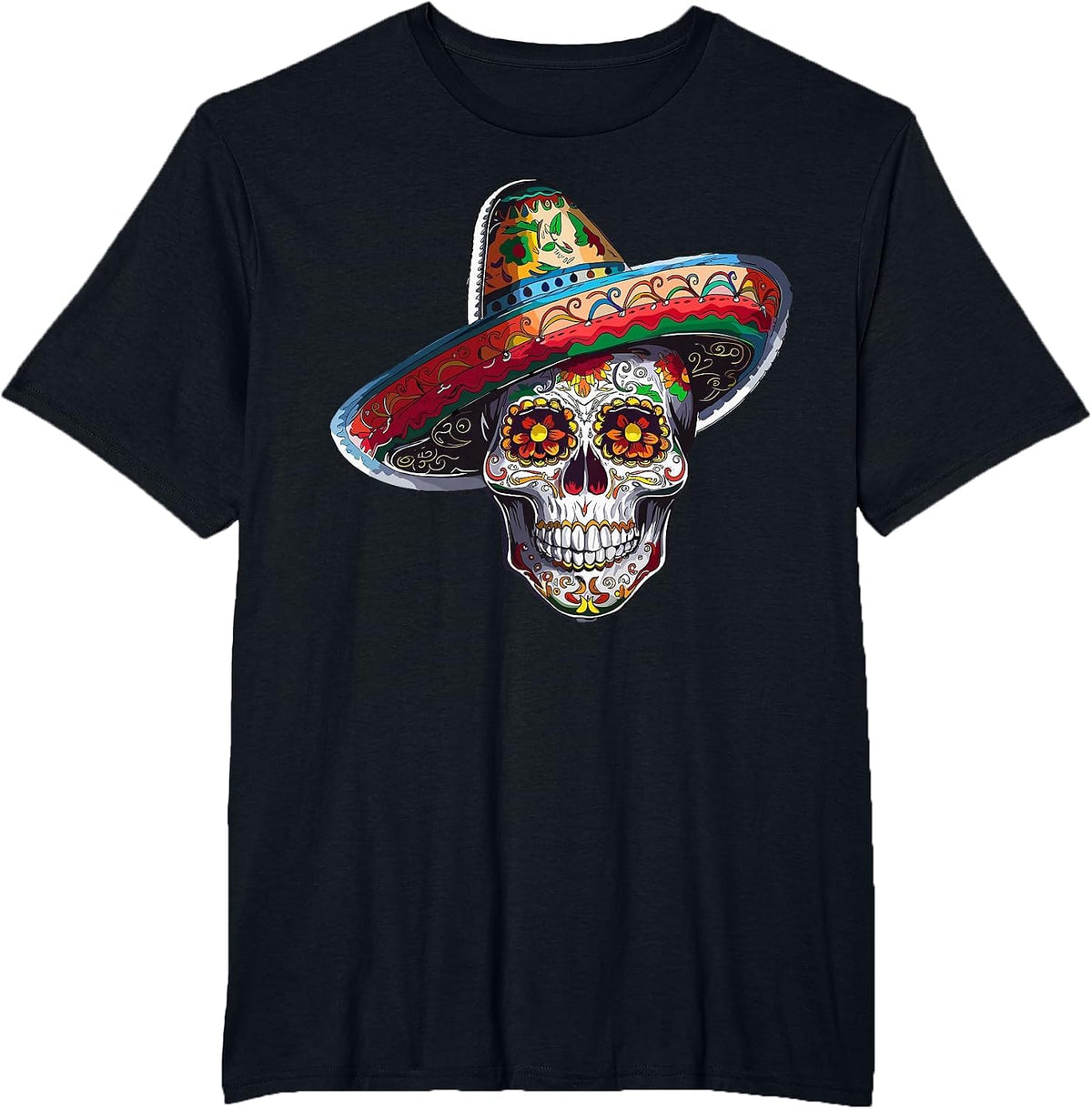 Cinco De Mayo Fiesta Mexican Skull T-Shirt - Black