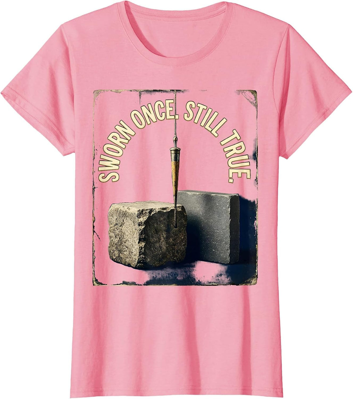 Women's Sworn Once Still True Vintage Freemason Fraternal Pride T-Shirt - Pink