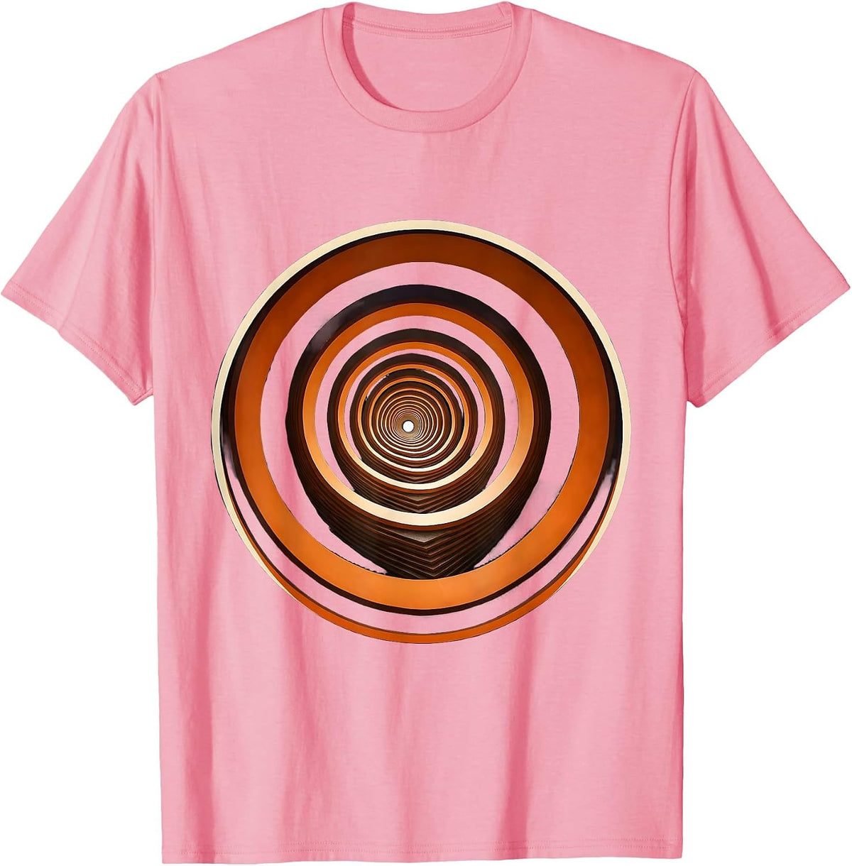 Men's Spiral Staircase Bottom Up Architecture Design T-Shirt - Pink