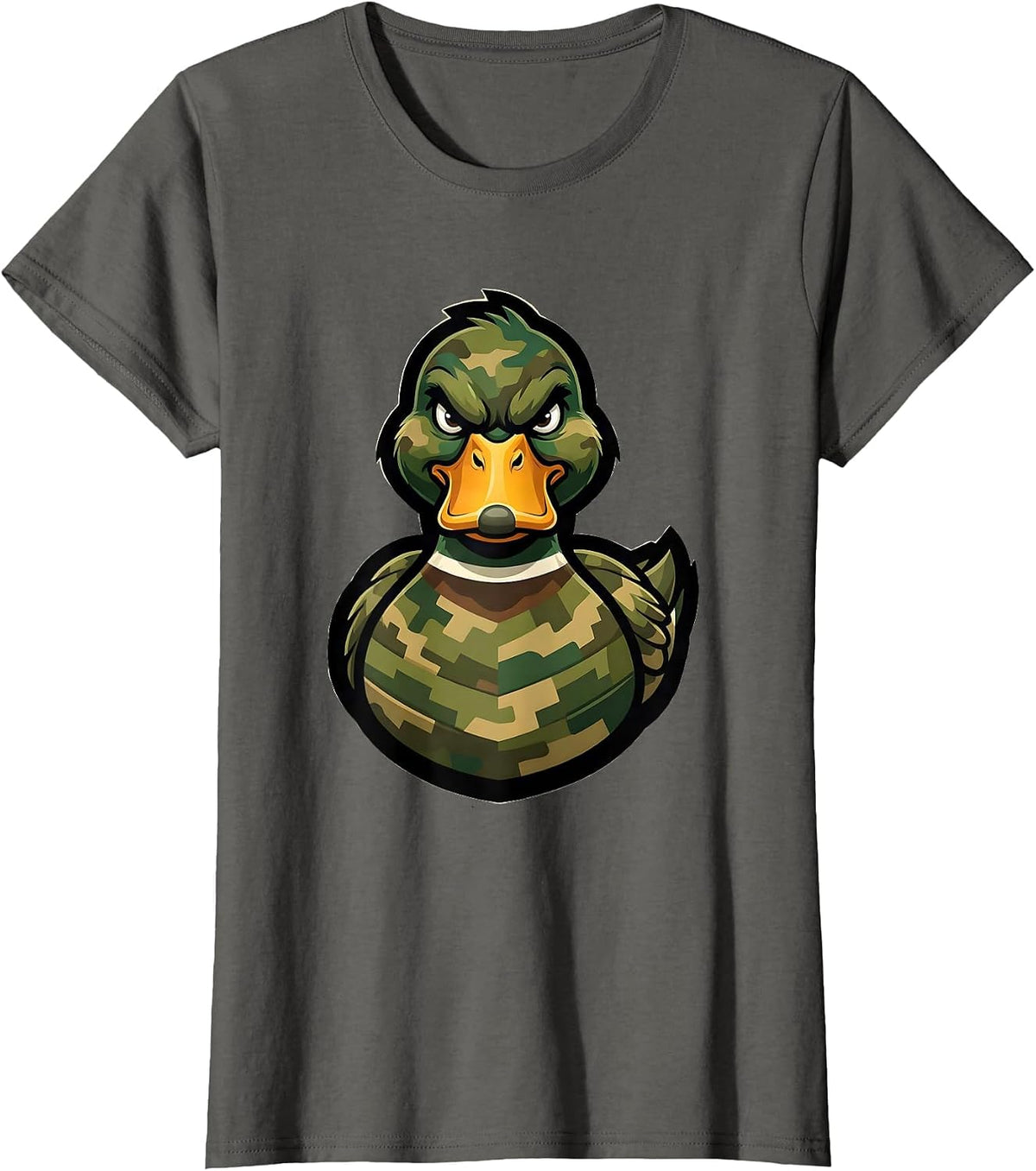 Women's Duck Camo Silhouette Dissolving Graphic T-Shirt - Asphalt Grey