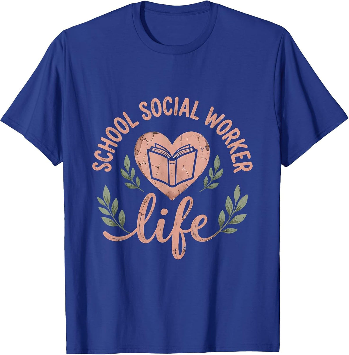School Social Worker Life Graphic Design T-Shirt - Royal Blue