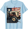 Men's Old Tractor Men Know Better Distressed Farmer Tractor Gift T-Shirt - Baby Blue