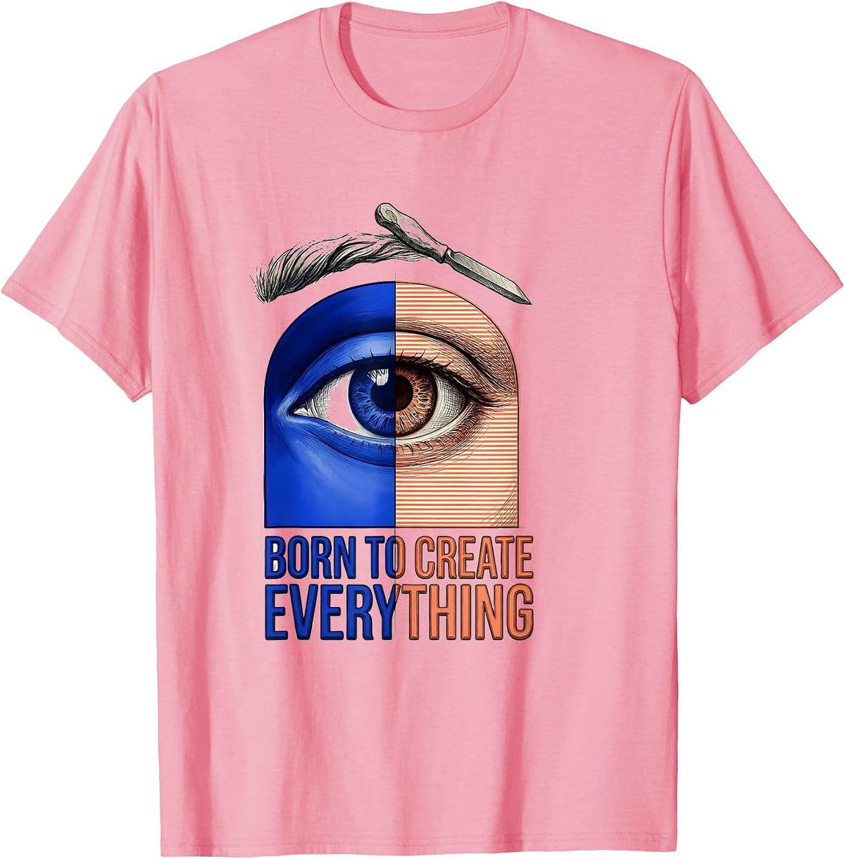 Men's Born to Create Everything Renaissance Design T-Shirt - Pink