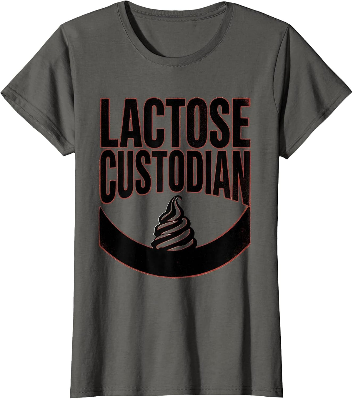 Women's Lactose Custodian Funny Glizzy Gobbler Meme Humor T-Shirt - Asphalt Grey