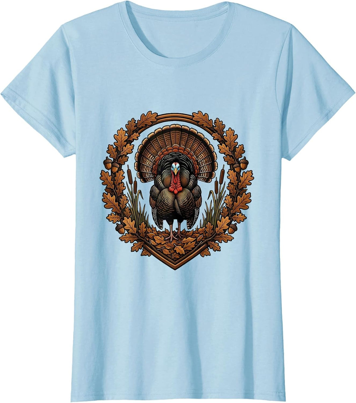 Women's Bottomland Camo Wild Turkey Strut Graphic T-Shirt - Baby Blue