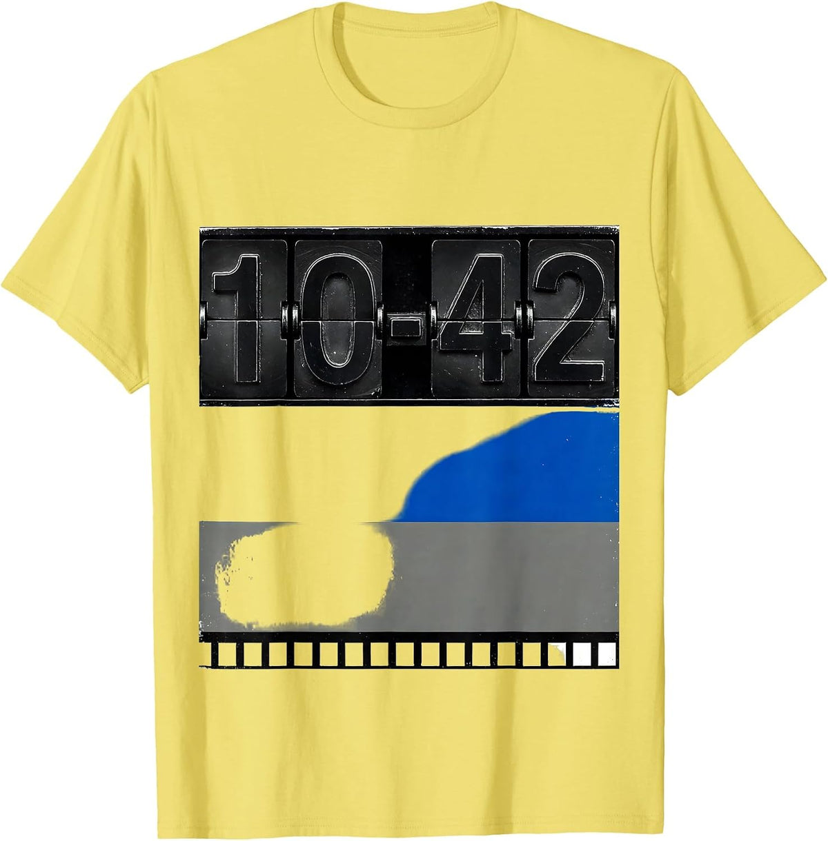 Men's 10-42 Thin Blue Line Police Support Law Enforcement Officer T-Shirt - Lemon Yellow