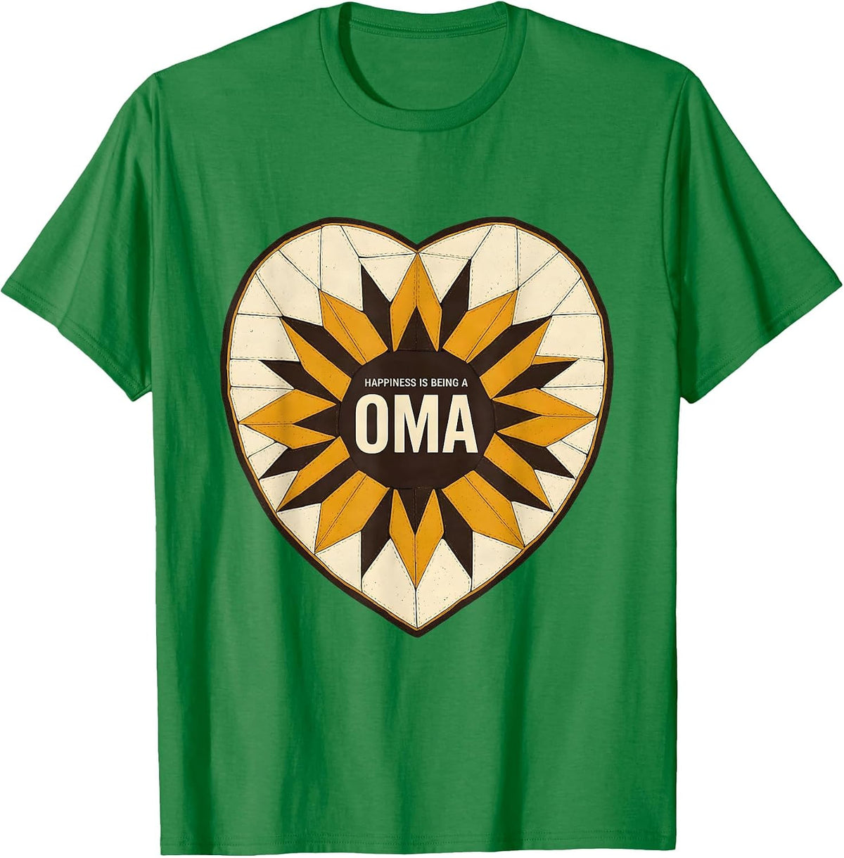 Men's Happiness Is Being A Oma Sunflower Heart Grandma Mother's T-Shirt - Kelly Green