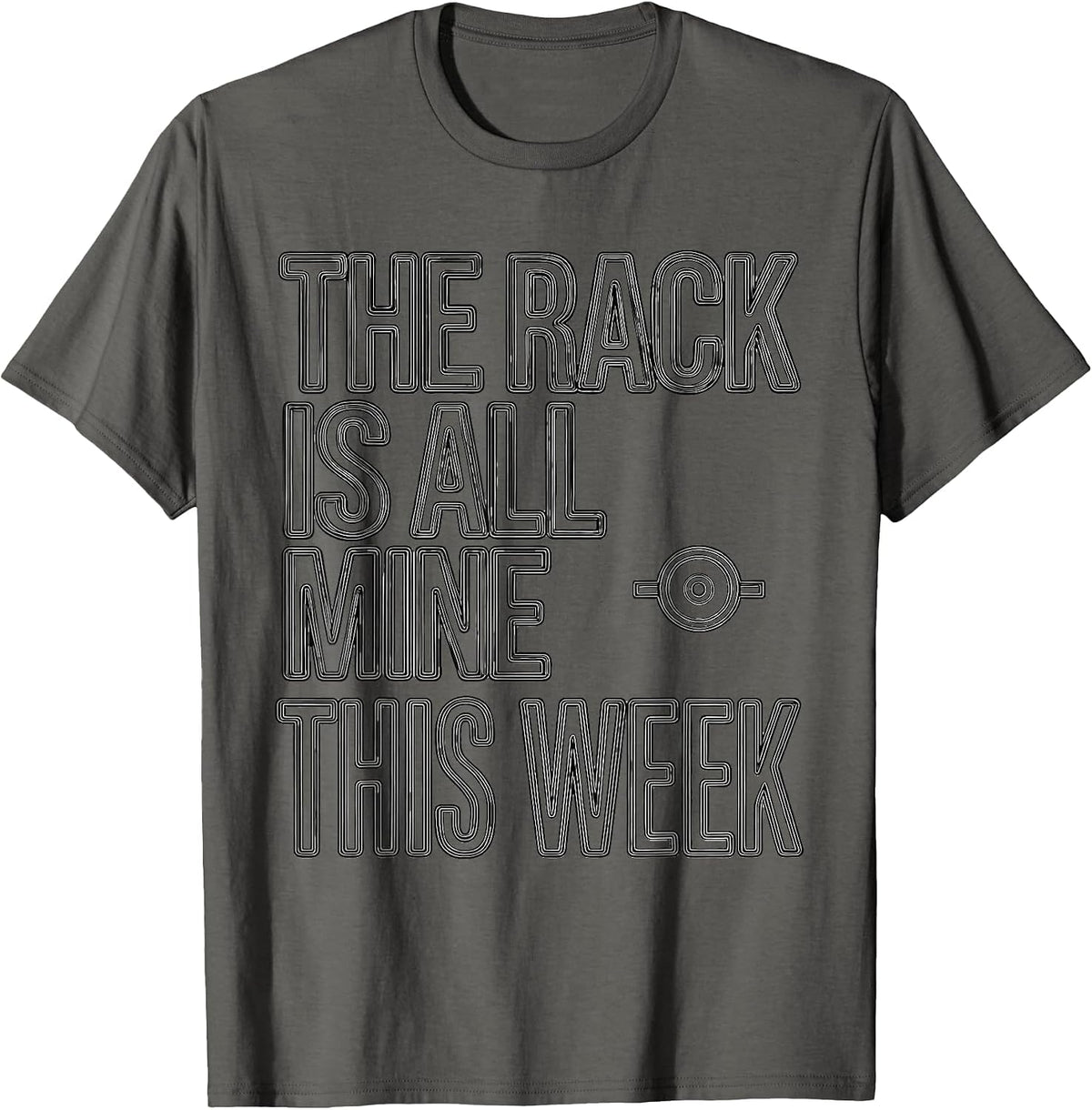 Men's The Rack Is All Mine This Week Funny Christmas Gym Workout T-Shirt - Asphalt Grey