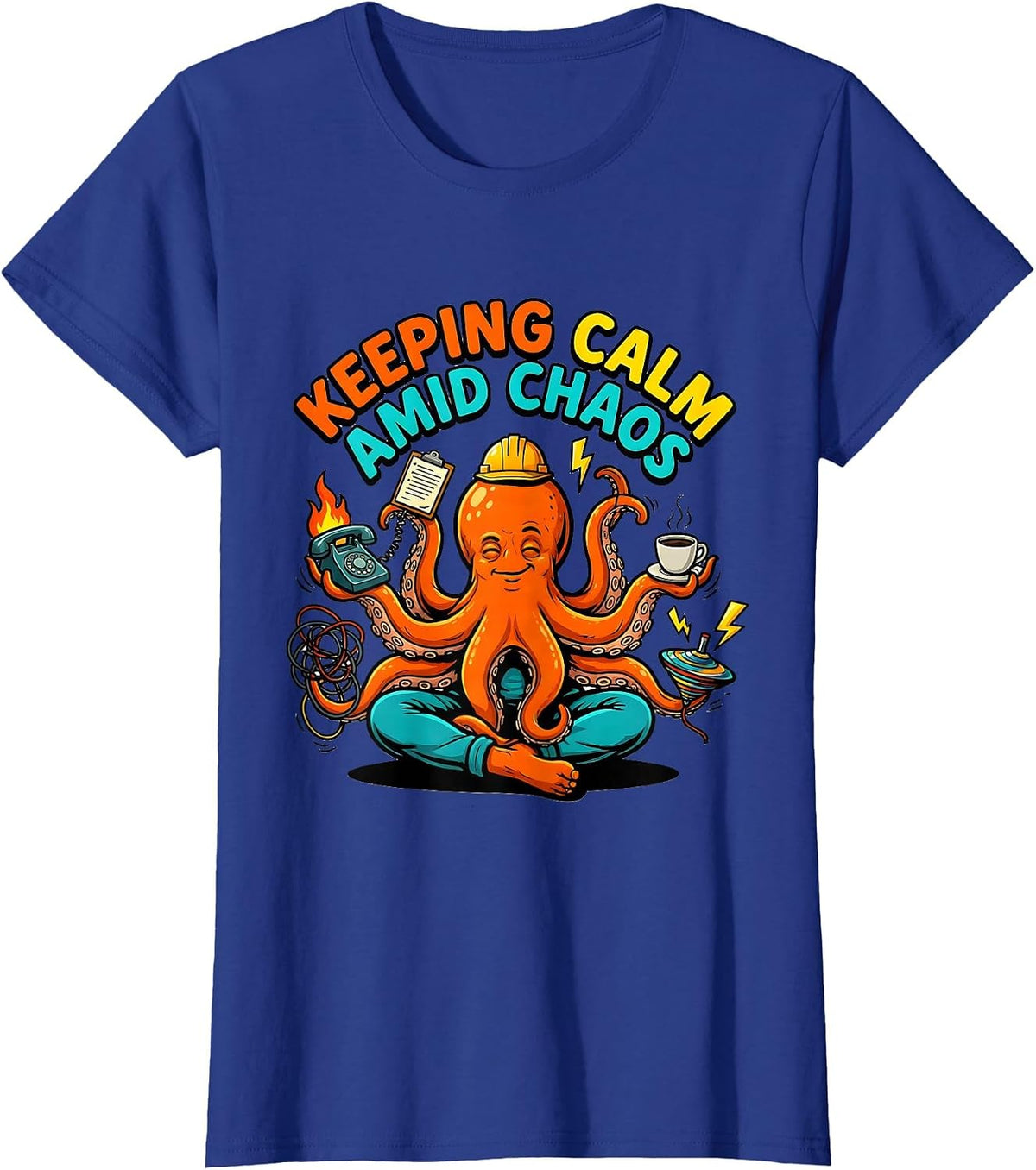 Women's Chaos Coordinator Keeping Calm Amid Chaos T-Shirt - Royal Blue