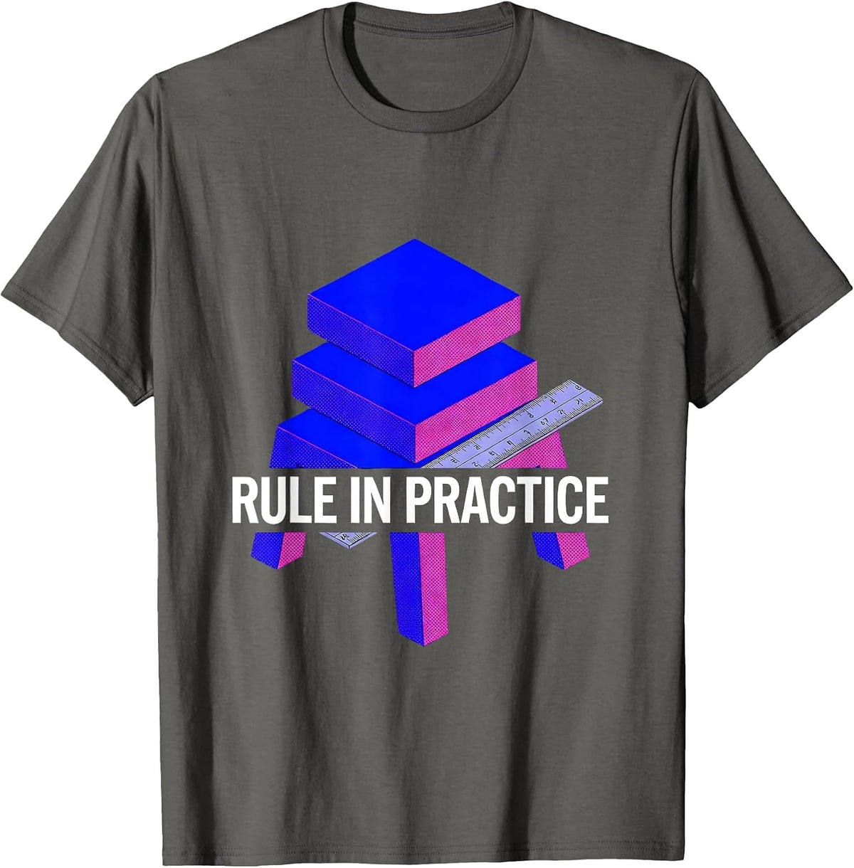 Men's Rule In Practice Bauhaus Modernist Design Enthusiast 100th T-Shirt - Asphalt Grey
