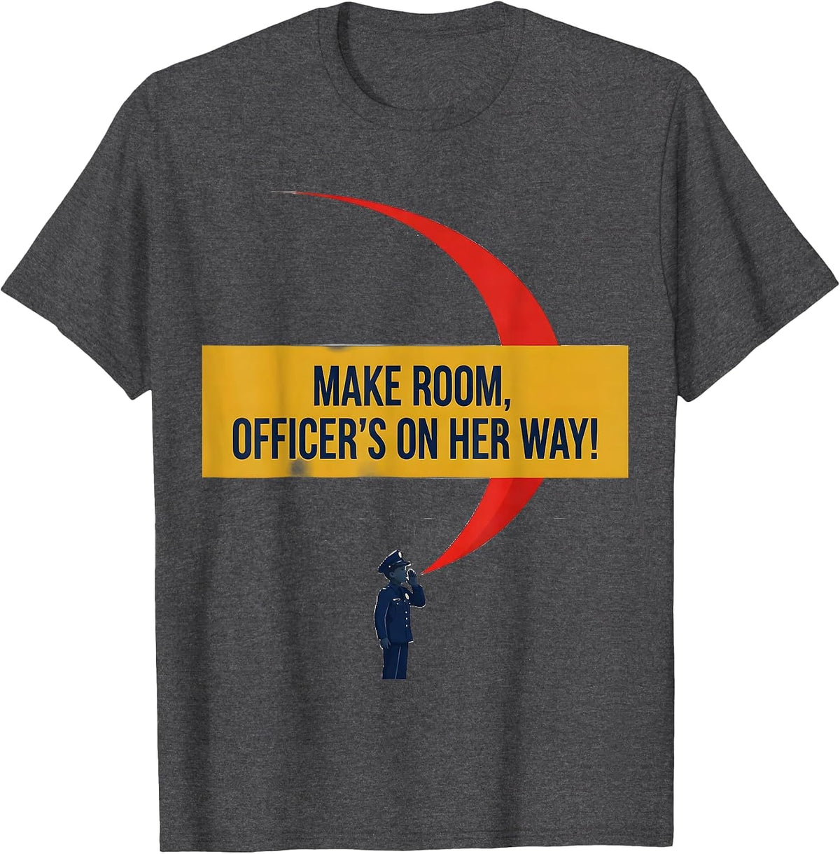 Make Room Officer's On Her Way Funny Police Officer Kids T-Shirt - Dark Heather Grey