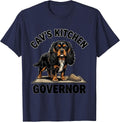 Cav's Kitchen Governor Cartoon Cavalier King Charles Spaniel T-Shirt - Navy Blue