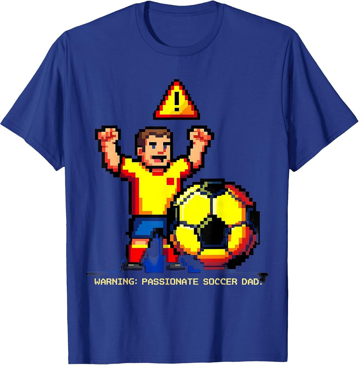 Men's Warning Passionate Soccer Dad Graphic Design T-Shirt - Royal Blue
