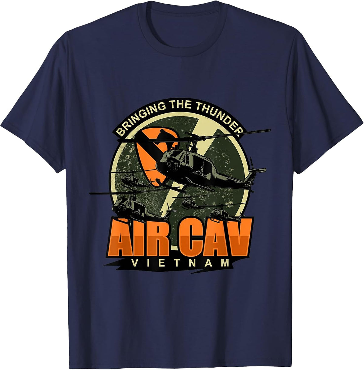 1st Air Cavalry Division Vietnam Veteran Veterans Day Xmas T-Shirt - Navy Blue