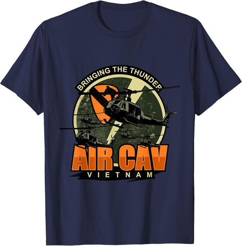 1st Air Cavalry Division Vietnam Veteran Veterans Day Xmas T-Shirt - Navy Blue