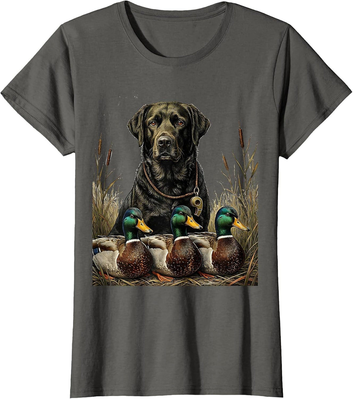 Women's Working Retriever Vintage Duck Hunting Gift T-Shirt - Asphalt Grey