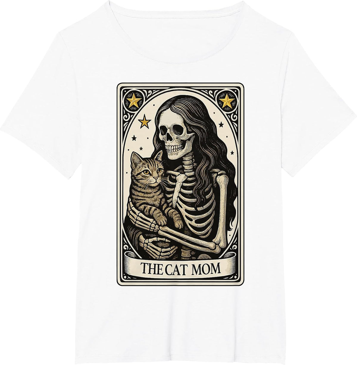 The Cat Lady Tarot Card T-Shirt - White