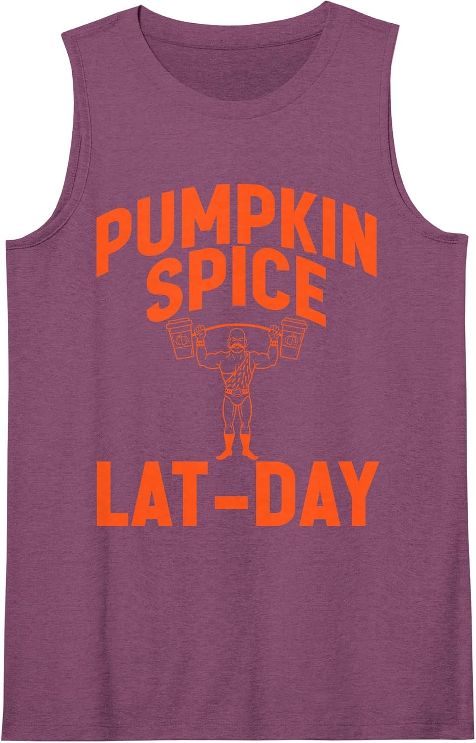 Pumpkin Spice LAT-Day Funny Halloween Fall Lover Strong Man Sleeveless Tank Top - Purple