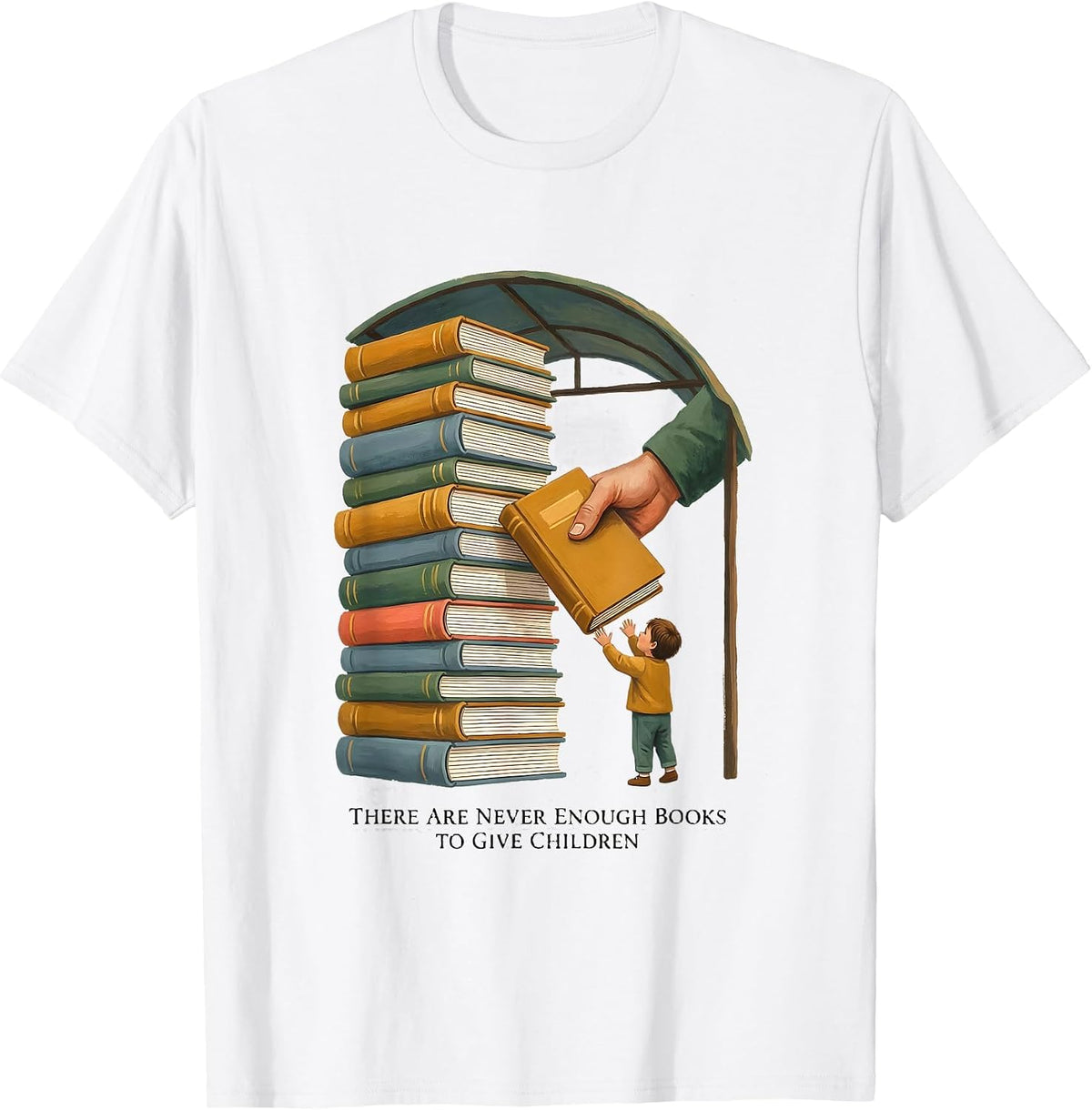 Men's There Are Never Enough Books To Give Children Teacher T-Shirt - White