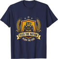 Feed The Nation Plow The Soil Farm Tractor Emblem T-Shirt - Navy Blue