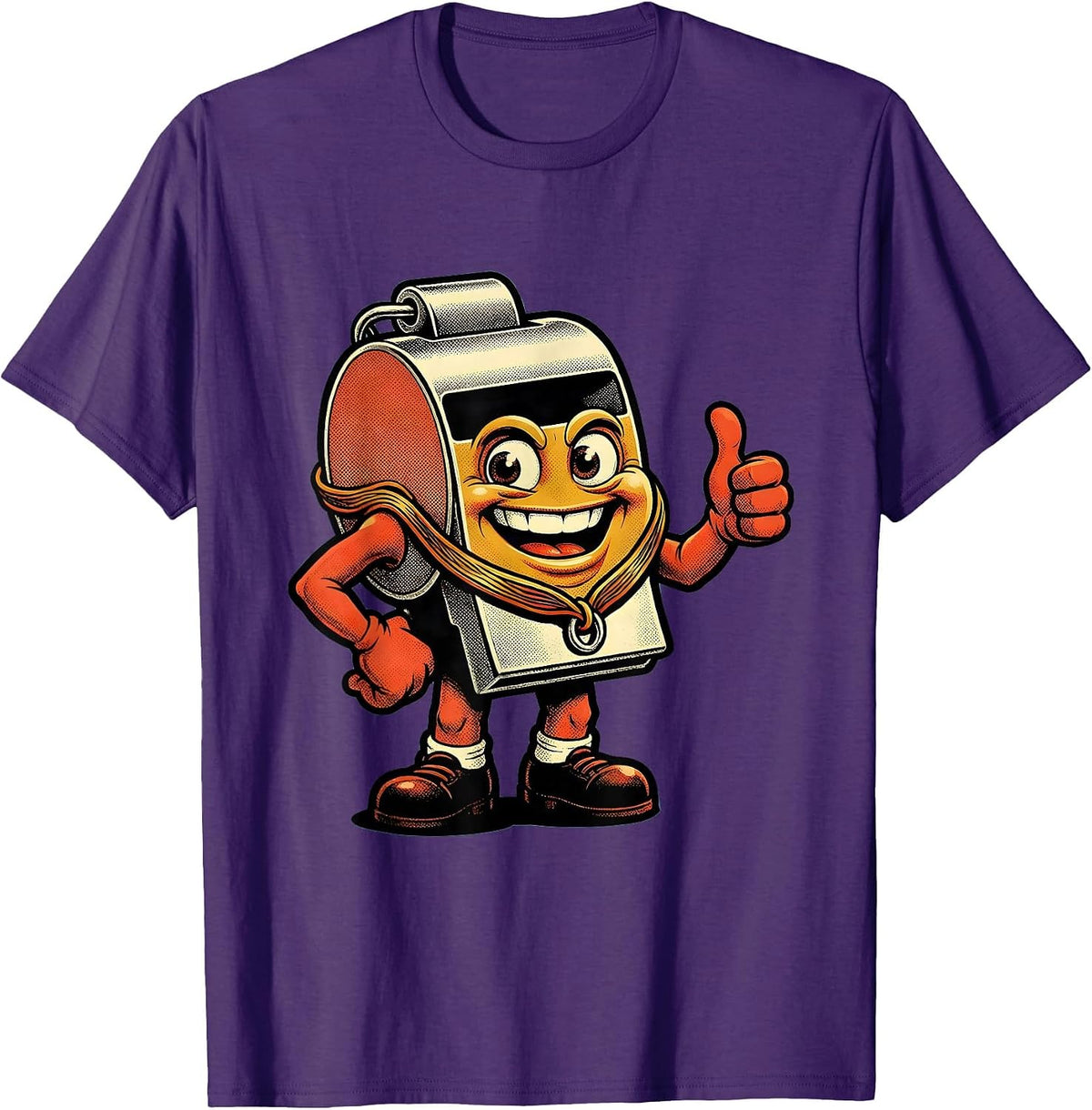 Men's Soccer Dad Whistle Lanyard Graphic T-Shirt - Purple