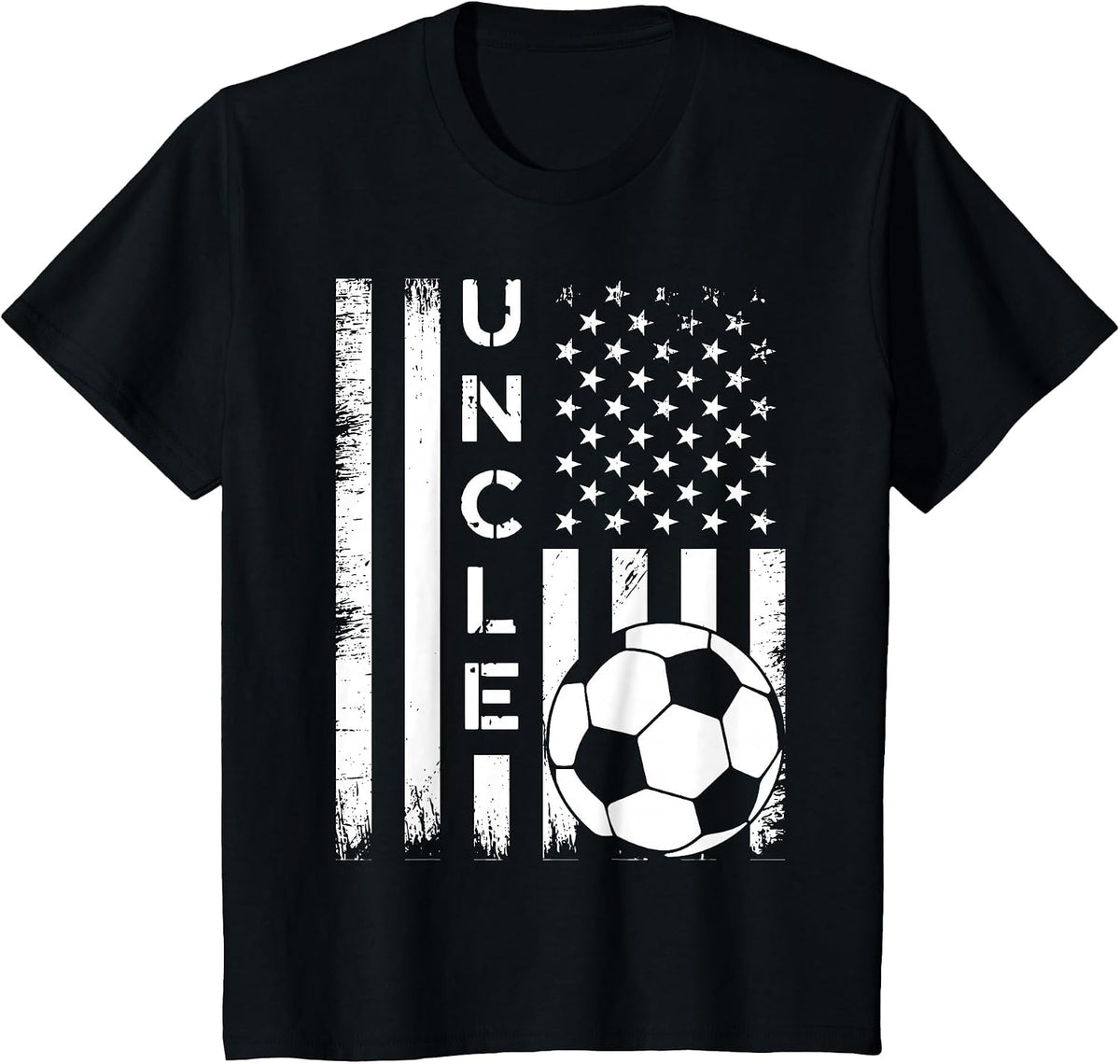 Soccer Uncle American Flag Vintage T-Shirt - Black