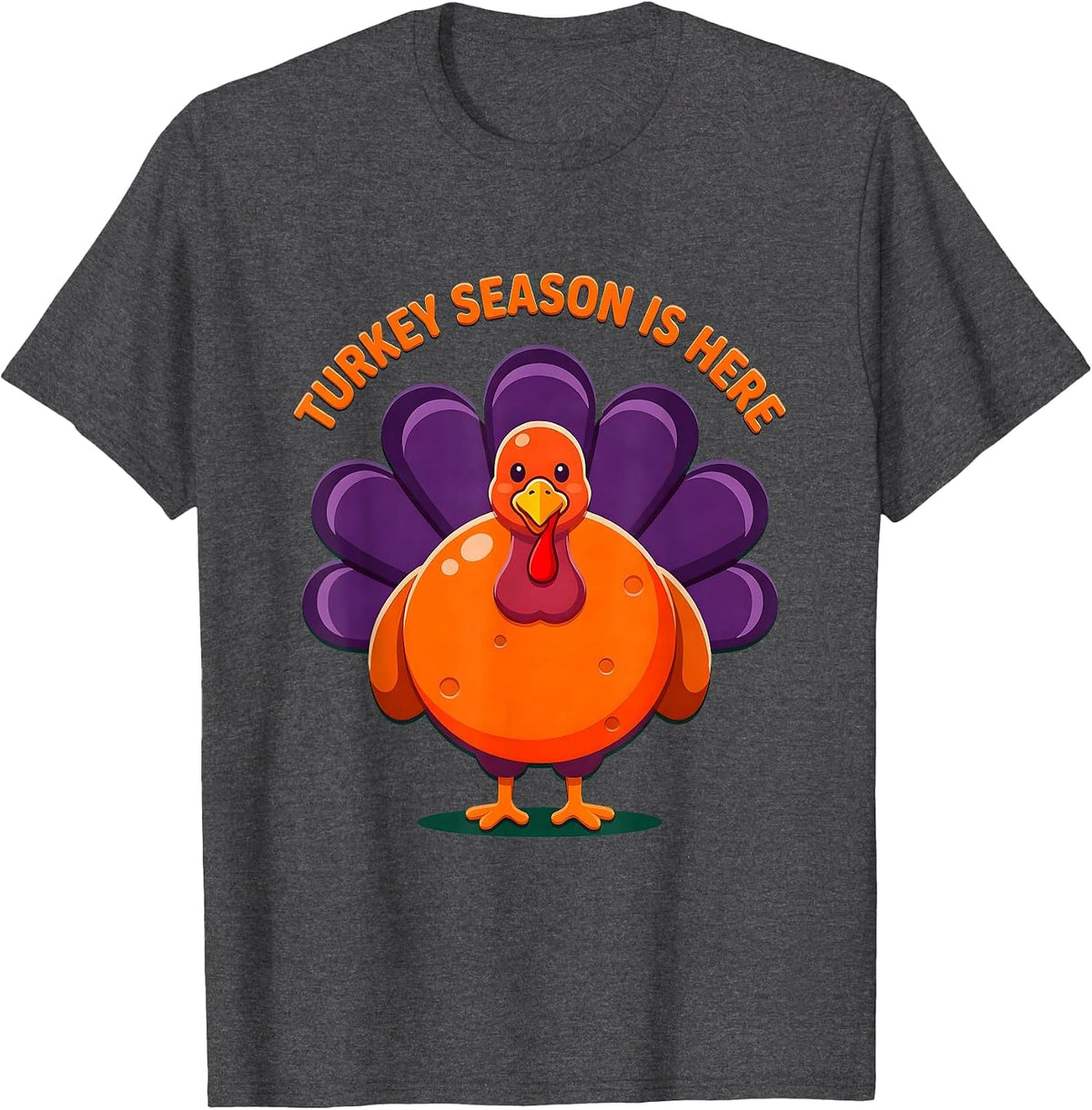 Turkey Season Is Here Thanksgiving Hunting Design T-Shirt - Dark Heather Grey